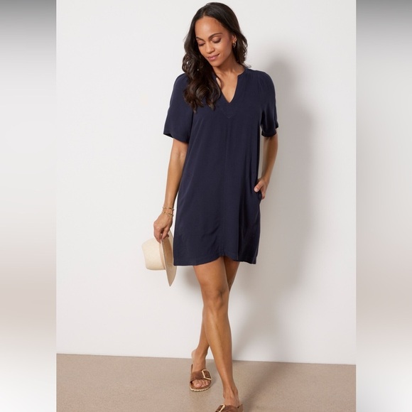 Evereve Splendid Tawni Dress Navy size small - Picture 1 of 12